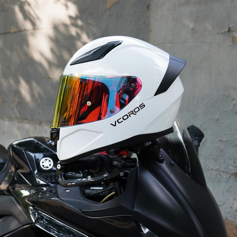 VCOROS Motorcycle Helmets Visor Shield WS-609 Full Face Helmet Visor Replacement Accessories (Chrome Red) - Image 3